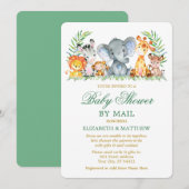 Waterverf Safari Animals Gold Shower per mail Kaart (Voorkant / Achterkant)