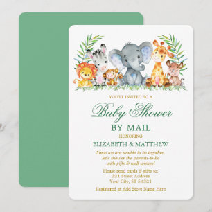 Waterverf Safari Animals Gold Shower per mail Kaart