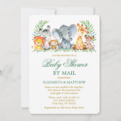 Waterverf Safari Animals Gold Shower per mail Kaart (Voorkant)