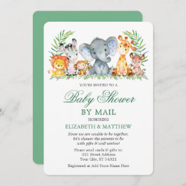 Waterverf Safari Animals Green Shower per Mail Kaart