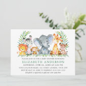 Waterverf Safari Animals Greenery Baby shower Kaart (Staand voorkant)