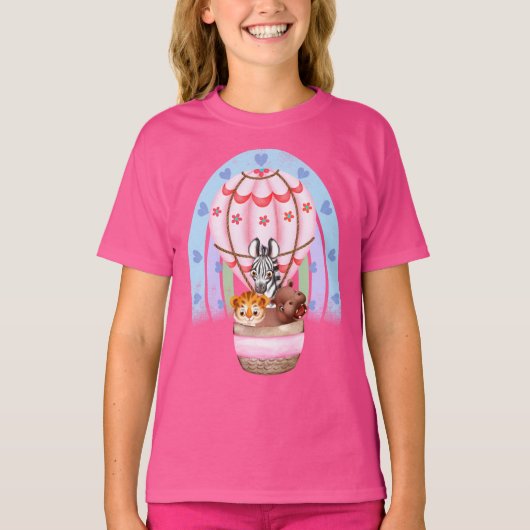 Waterverf Safari Animals Zebra, Tiger, Hippo Hot T-shirt (Voorkant)