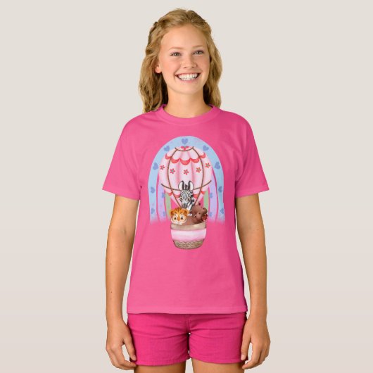 Waterverf Safari Animals Zebra, Tiger, Hippo Hot T-shirt (Voorkant volledig)