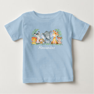 Waterverf Safari Baby Dieren Blauw