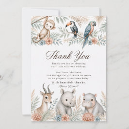 Waterverf Safari Baby Shower Bedankkaart