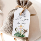 Waterverf safari baby shower cadeaulabel