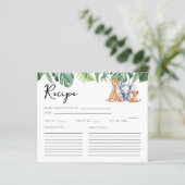 Waterverf Safari Baby shower Recept Kaart (Staand voorkant)