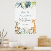 Waterverf safari baby shower welkom bord poster (Keuken)