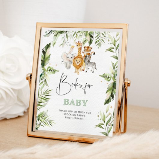 Waterverf safari dierboeken voor baby poster