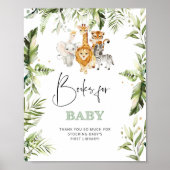 Waterverf safari dierboeken voor baby poster (Voorkant)