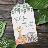 Waterverf Safari Dieren Baby shower Dank u Cadeaulabel