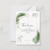 Waterverf Safari Dieren Baby shower Dank u Notitiekaartje (Voorkant)