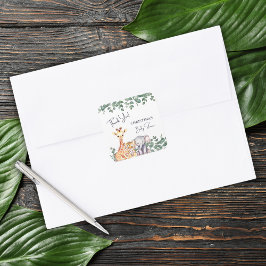 Waterverf Safari Dieren Baby shower Dank u Vierkante Sticker