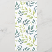 Waterverf Safari Dieren baby shower menu (Achterkant)