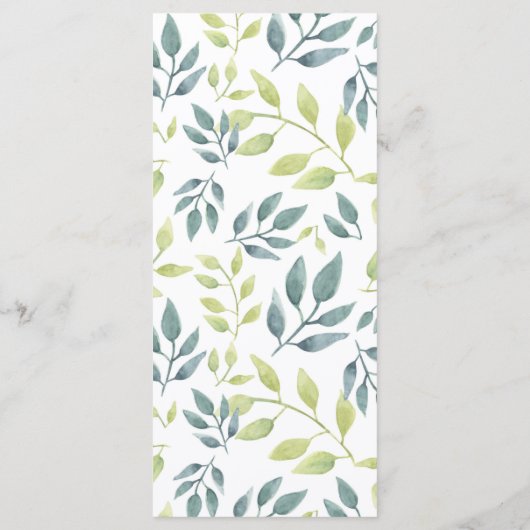 Waterverf Safari Dieren baby shower menu (Achterkant)