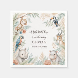 Waterverf Safari Dieren Baby Shower Papieren Servet