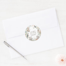 Waterverf Safari Dieren Baby Shower Ronde Sticker