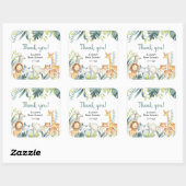 Waterverf Safari Dieren baby shower Vierkante Sticker (Vel)