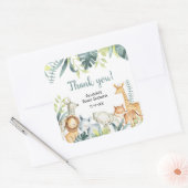 Waterverf Safari Dieren baby shower Vierkante Sticker (Envelop)