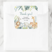 Waterverf Safari Dieren baby shower Vierkante Sticker (Tas)