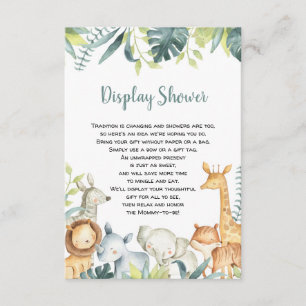 Waterverf safari dieren display douchewand informatiekaartje