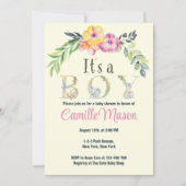 Waterverf Safari Dieren Het is een Baby shower voo Kaart (Voorkant)