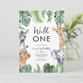 Waterverf Safari Dieren op een dag Kaart (Staand voorkant)