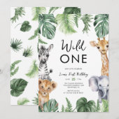 Waterverf Safari Dieren op een dag Kaart (Voorkant / Achterkant)