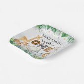 Waterverf Safari Dieren op een dag Papieren Bordje (Gebogen)