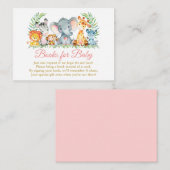 Waterverf Safari Dieren Roze Gouden Boeken voor Ba Informatiekaartje (Voorkant / Achterkant)