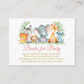 Waterverf Safari Dieren Roze Gouden Boeken voor Ba Informatiekaartje (Voorkant)