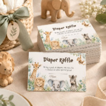 Waterverf Safari Dieren thema Baby Shower