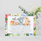 Waterverf Safari Dieren Tropical Blue Shower Kaart (Staand voorkant)