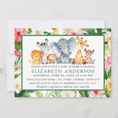 Waterverf Safari Dieren Tropical Green Shower Kaart (Voorkant)