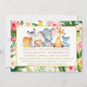 Waterverf Safari Dieren Tropisch Baby shower Kaart (Voorkant)