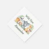 Waterverf Safari Dieren Wilde 1 1e verjaardag Servet (Hoek)