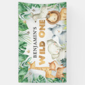 Waterverf Safari Dieren Wilde Een verjaardag Banne Spandoek (Verticaal)