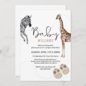 Waterverf Safari Dierneutraal Baby shower Kaart (Voorkant / Achterkant)