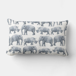 Waterverf Safari Elephants & Rhinos Pattern Kussen