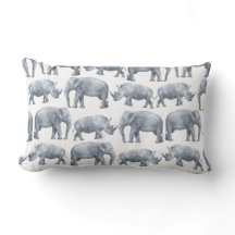 Waterverf Safari Elephants & Rhinos Pattern