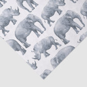 Waterverf Safari Elephants & Rhinos Pattern Tissuepapier (Detail)