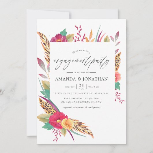 Waterverf Safari Engagement Party Kaart (Voorkant)