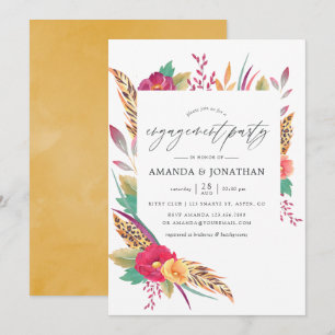 Waterverf Safari Engagement Party Kaart