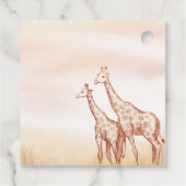 Waterverf Safari Giraffe Baby shower Dank u Bedankjes Labels (Achterkant)