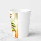 Waterverf Safari Giraffe Baby shower Papieren Bekers (Links)