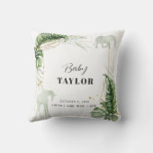 Waterverf Safari Giraffe Elephant Baby shower Kussen (Achterkant)