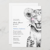 Waterverf Safari Lion Cub Baby shower per Mail Kaart (Voorkant / Achterkant)