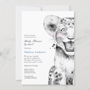 Waterverf Safari Lion Cub Baby shower per Mail Kaart