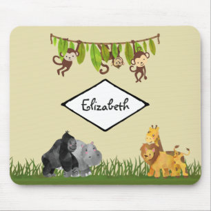 Waterverf Safari Oerwoud Animal Illustratie Muismat