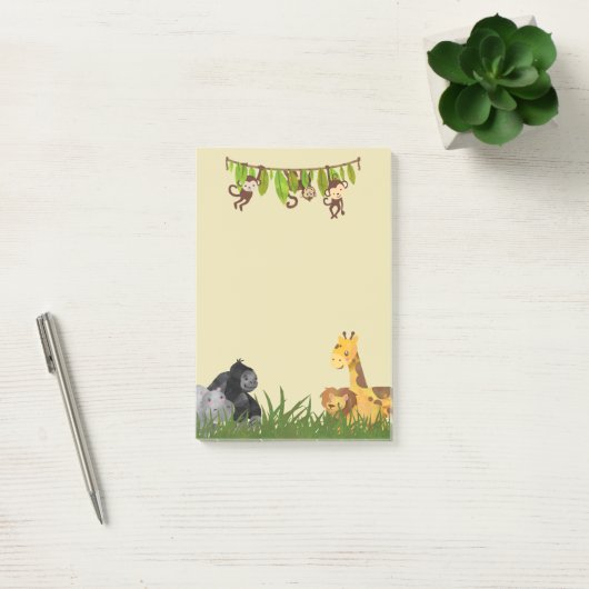 Waterverf Safari Oerwoud Animal Illustratie Post-it® Notes (Kantoor)